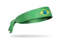 Brazil Grunge Flag Tie Headband