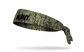 Navy: Wordmark Camo Flex Tie Headband