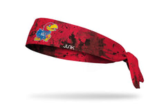 University of Kansas: Grunge Red Flex Tie Headband
