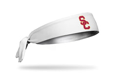 USC: Logo White Flex Tie Headband