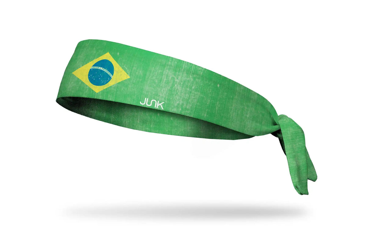Brazil Grunge Flag Tie Headband