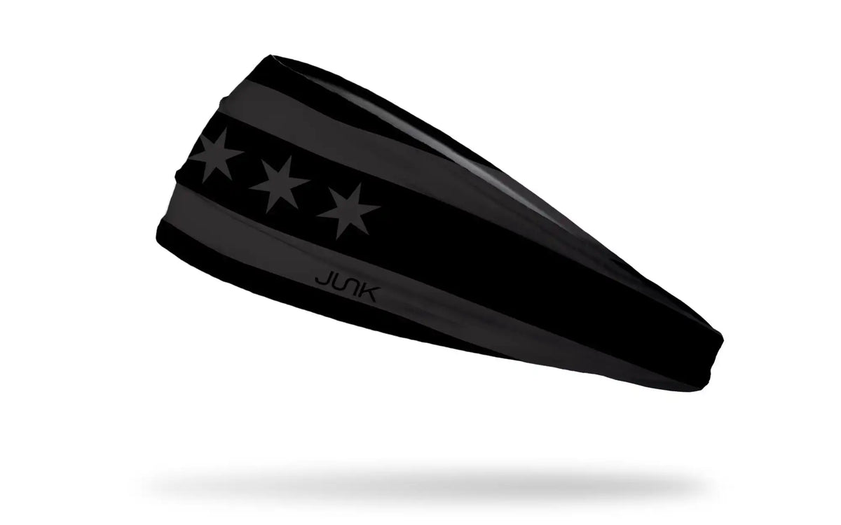 Chicago Flag Black and Charcoal Big Bang Lite Headband