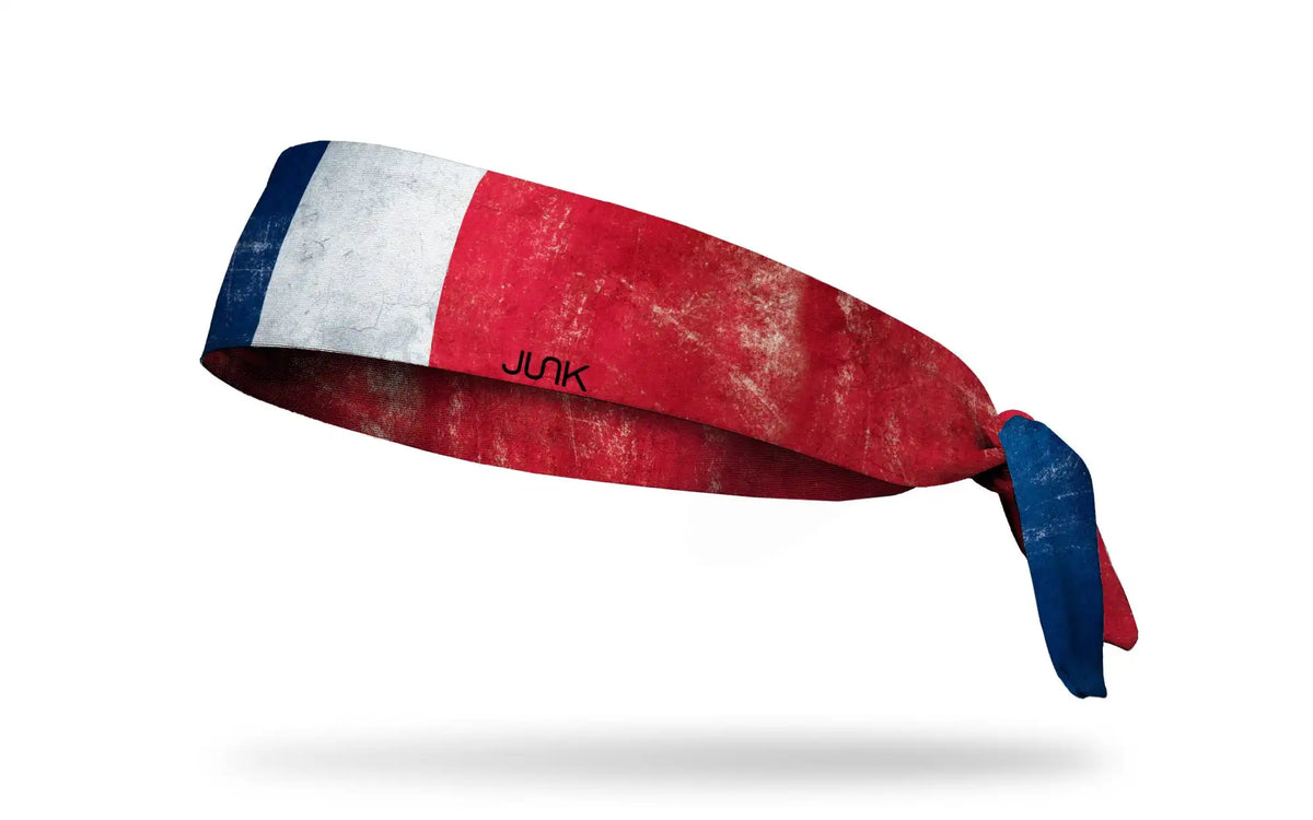 France Grunge Flag Tie Headband
