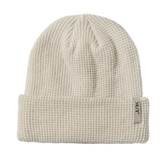 Bone White Waffle Knit Beanie