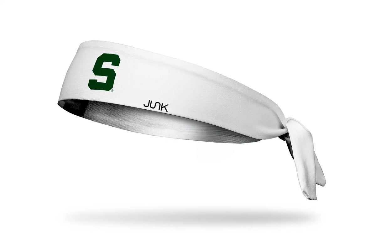Michigan State University: S Logo White Flex Tie Headband