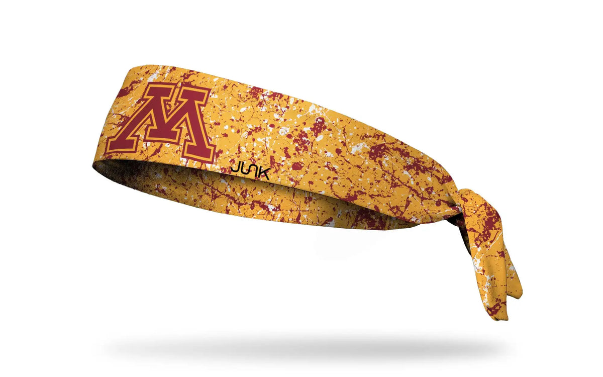 University of Minnesota: Splatter Gold Flex Tie Headband