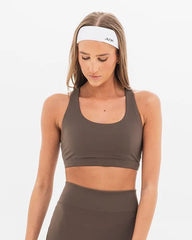 Women's Breakthrough Cross-Back Sports Bra: Mocha